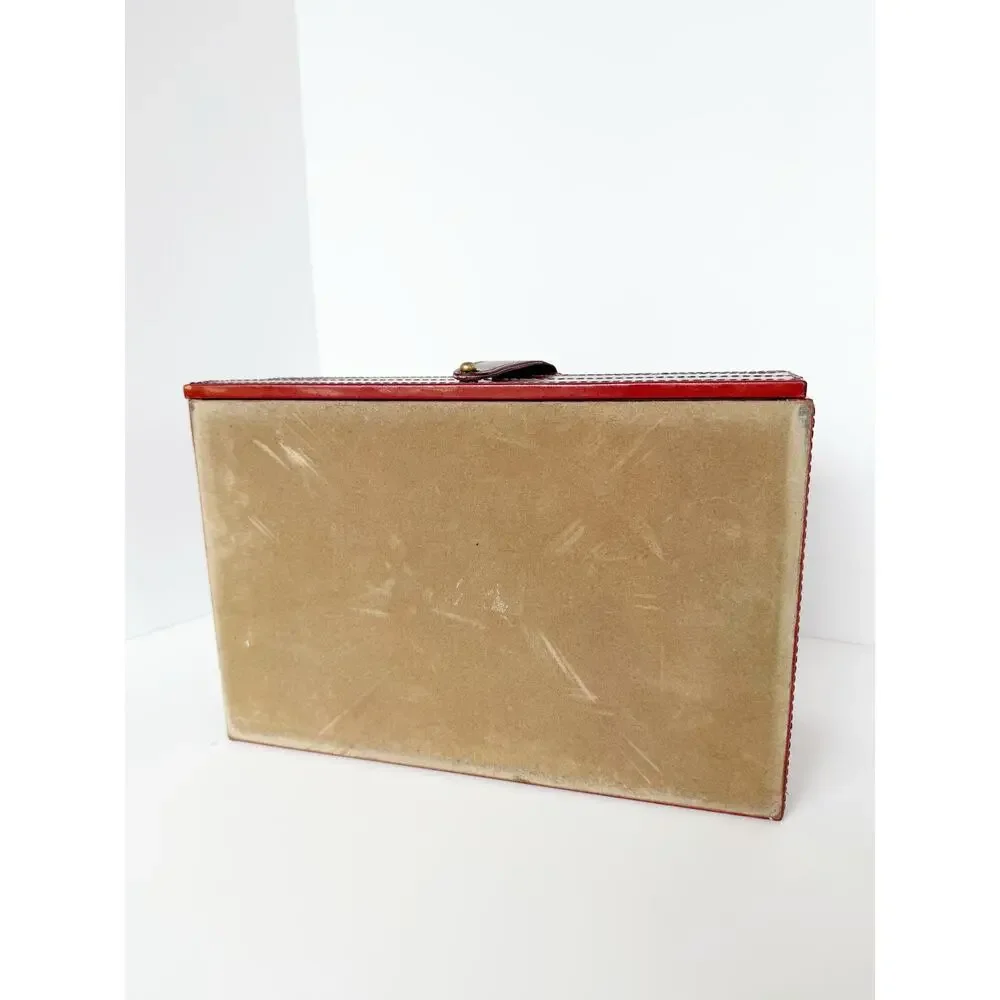 William Sheppe Leather Jewelry Box Case Brown Red Classic